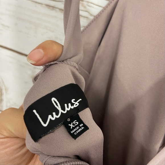 Lulu’s Taupe Air of Romance Formal Maxi Dress Prom Bridesmaid - Picture 4 of 6